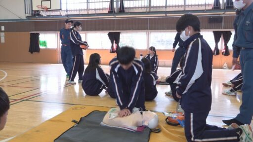 松が谷中学校　災害訓練